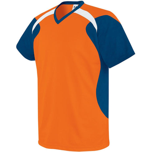 Russell Athletic Youth Tempest Soccer Jersey (322711-C), Color 'OrangeNavy/White'